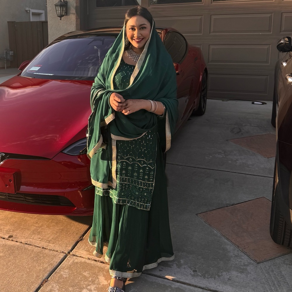 Indian Punjabi Green Palazzo Salwar Salwaar